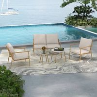 Stabiles Gartenmöbel-Set, 5-teilig, Tisch in Marmoroptik