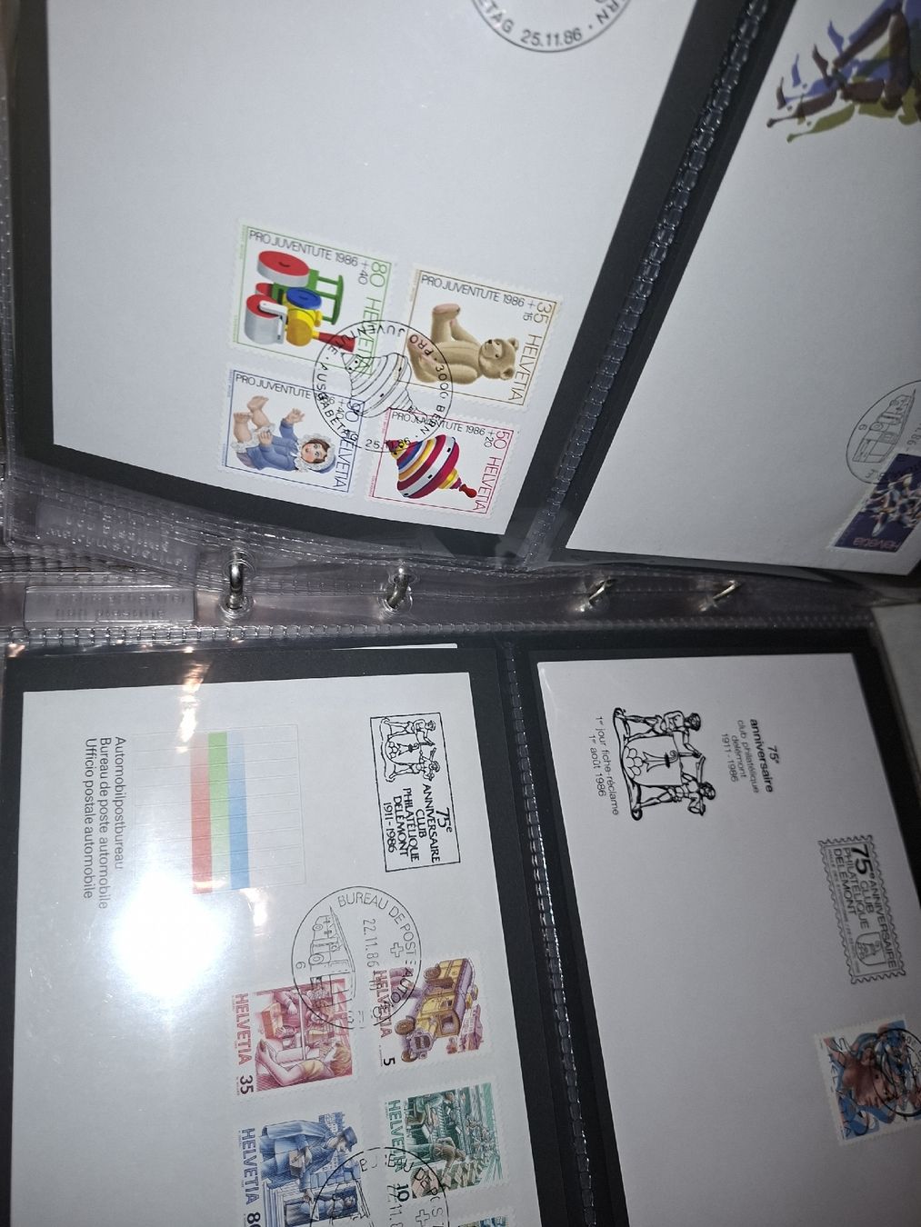 Alle Briefmarken: Album mit Ca. 80FDC – Gebraucht aus Balgach von SIMEON27 5