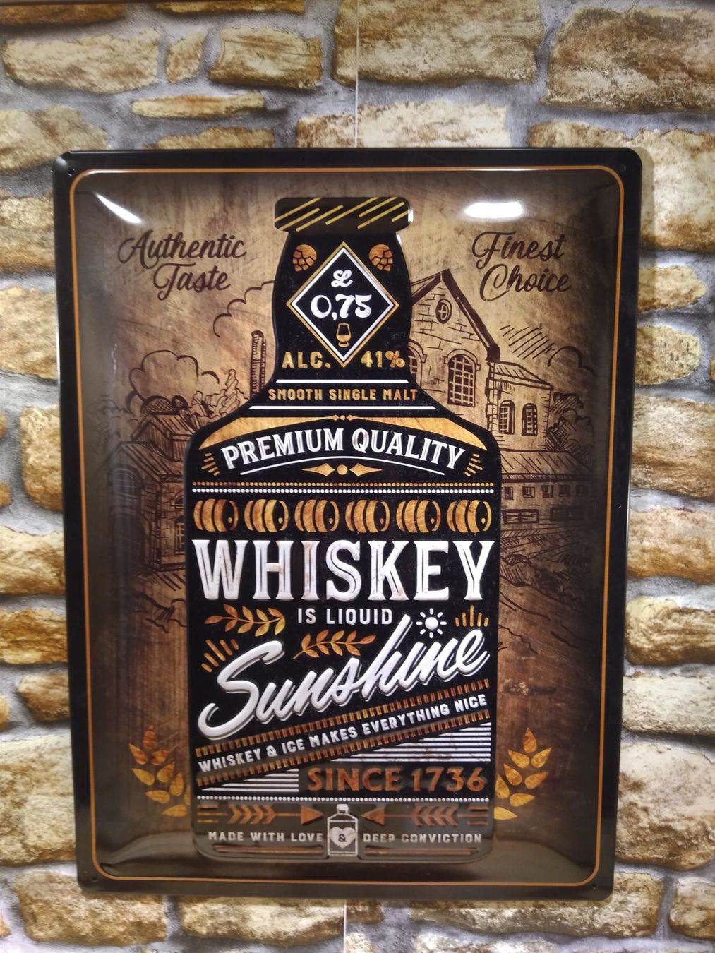 Schilder: Rusty Blechschild-WHISKEY SUNSHINE 1726 – Neu und originalverpackt aus Rupperswil von big-one-sale