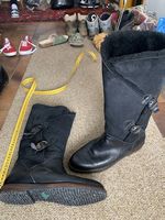 Gefütterte Damen Lederschuhe Stiefel