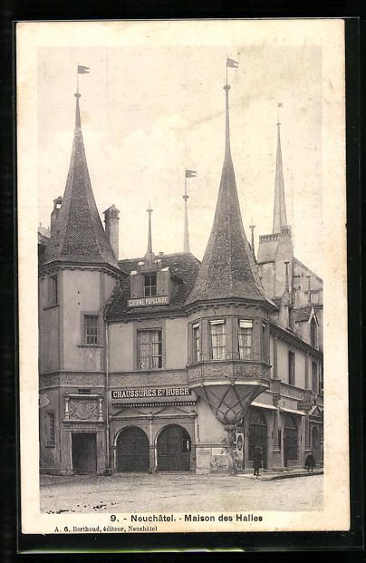 Cartoline postali: Neuchatel, Maison des Halles, Chaussures – Usato da Berlin venduto da bartko-reher