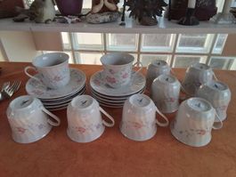 12er Kaffeeset mit Unterteller, Porzellan Vintage neuwertig
