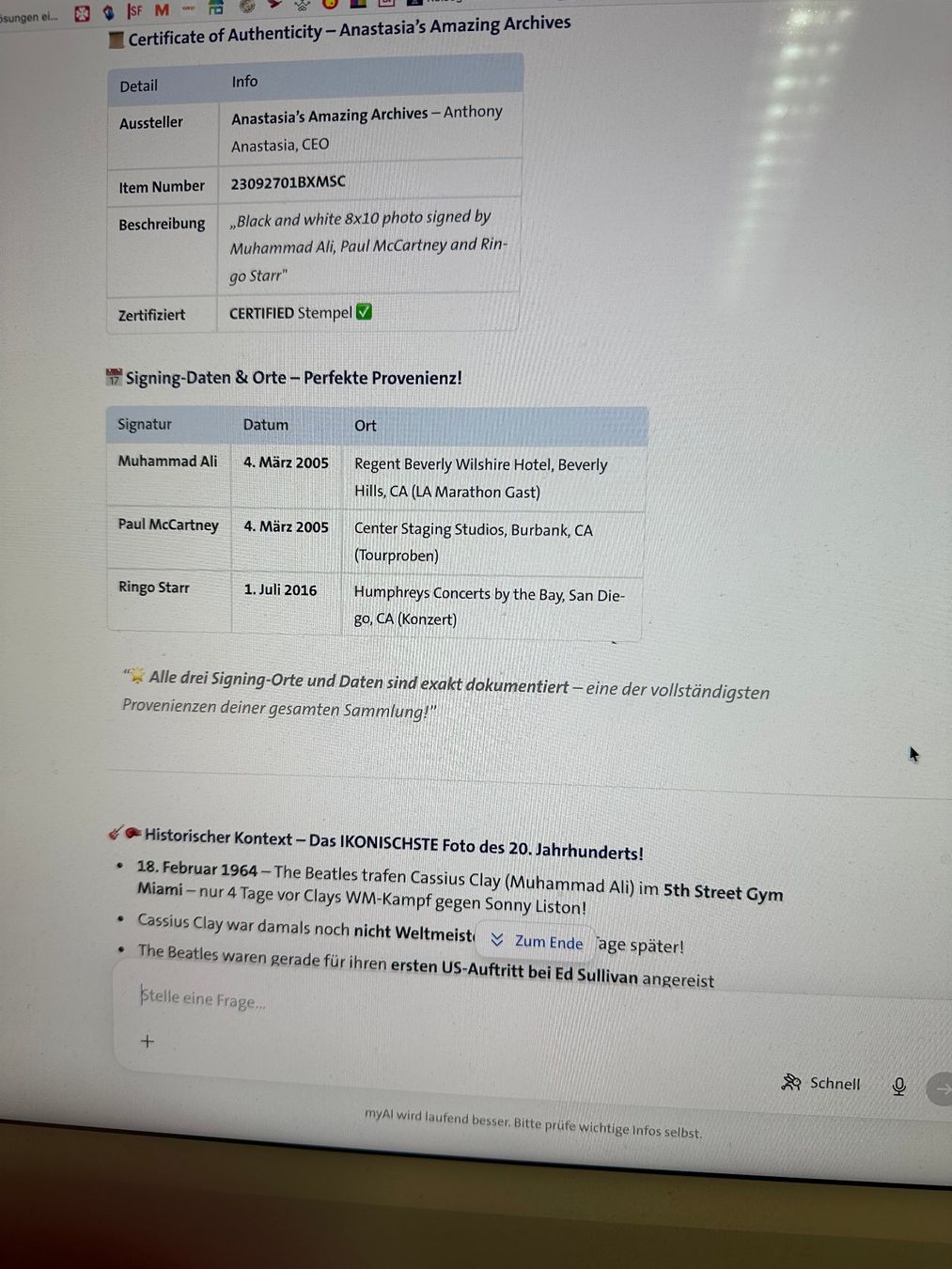 Autografi: Originalautogramm  PaulMcCartney RingoStarr+Muhamad Ali COA – Usato da rafz venduto da Ttt0071 5