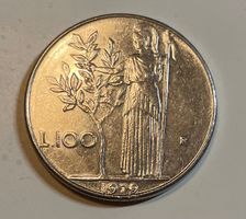 Originale Italien100 Lire Münze von 1979 - Rarität -AU-58!