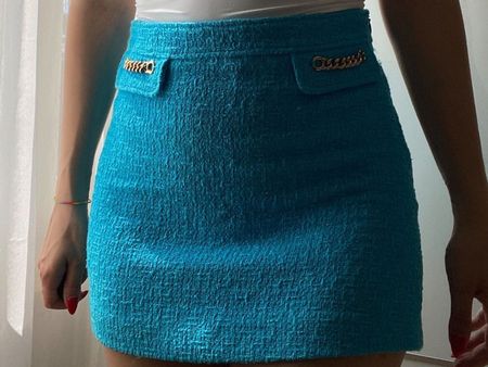 Minirock von Zara, Bouclé Optik, Gr. S