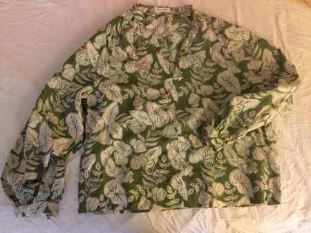 Süße Bluse Marc O’Polo Gr 40 Baumwolle grün/creme weiss