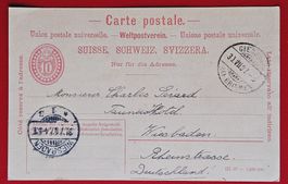 PK GANZSACHE GIESSBACH BEI BRIENZ WIESBADEN DEUTSCHLAND 1907