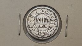 50 Rappen 1898, Silbermünze Schweiz, (S23)