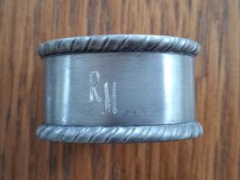 Serviettenring aus Zinn, graviert RM
