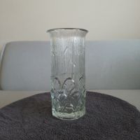 70er J.Italien/Fidenza/Glasvase mit Blattmotiv art-deco Stil