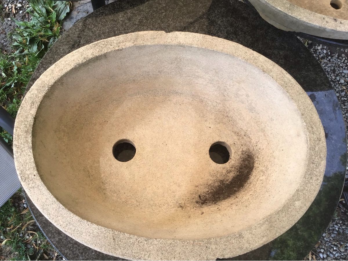 Pentole: Pflanzschale Stein oval mit Untersetzer gebraucht 40cm – Usato da Bazenheid venduto da jud_wk8k 3