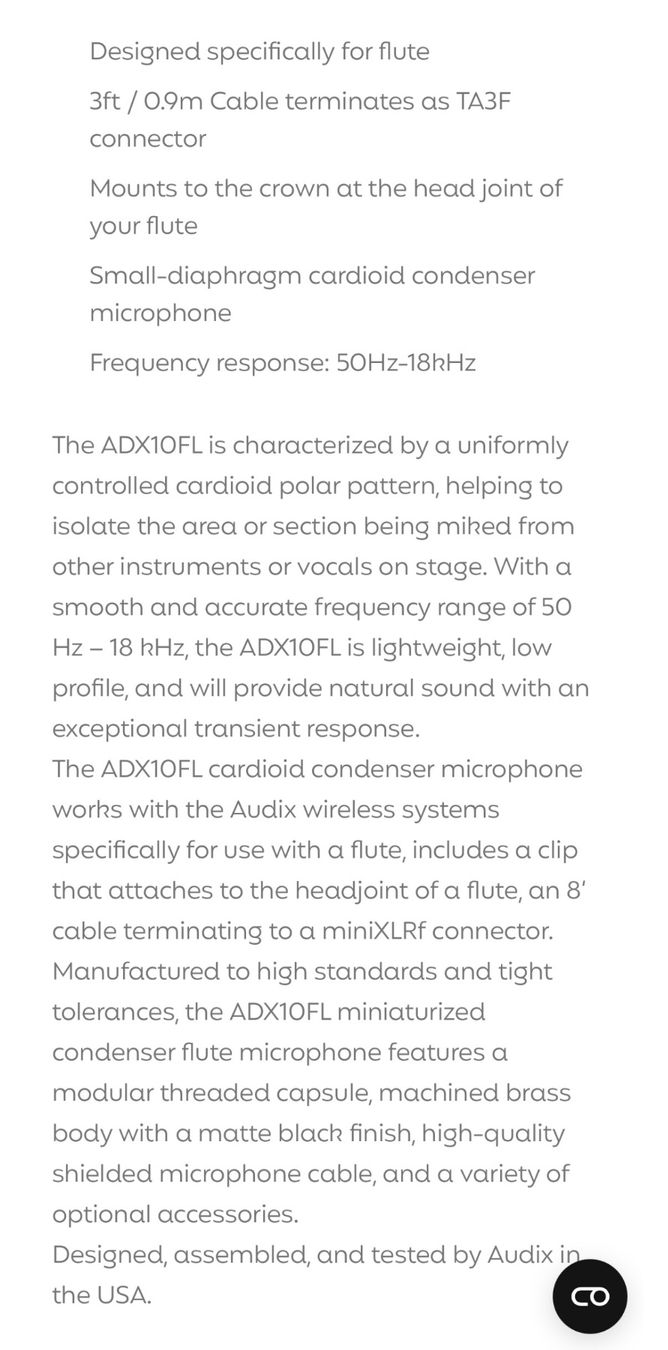 Microfoni: AUDIX ADX10FL flute condenser mic with pre-amp – Usato da Bern venduto da mer_78fb 3