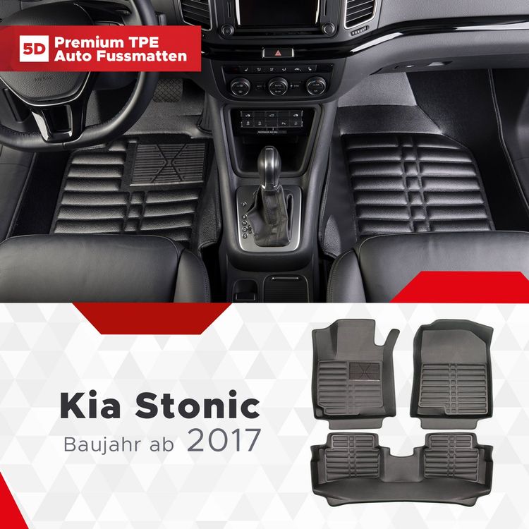Auto Fußmatten KIA Stinger - Allwetter Ledermatten Wasserdicht 2017-2025