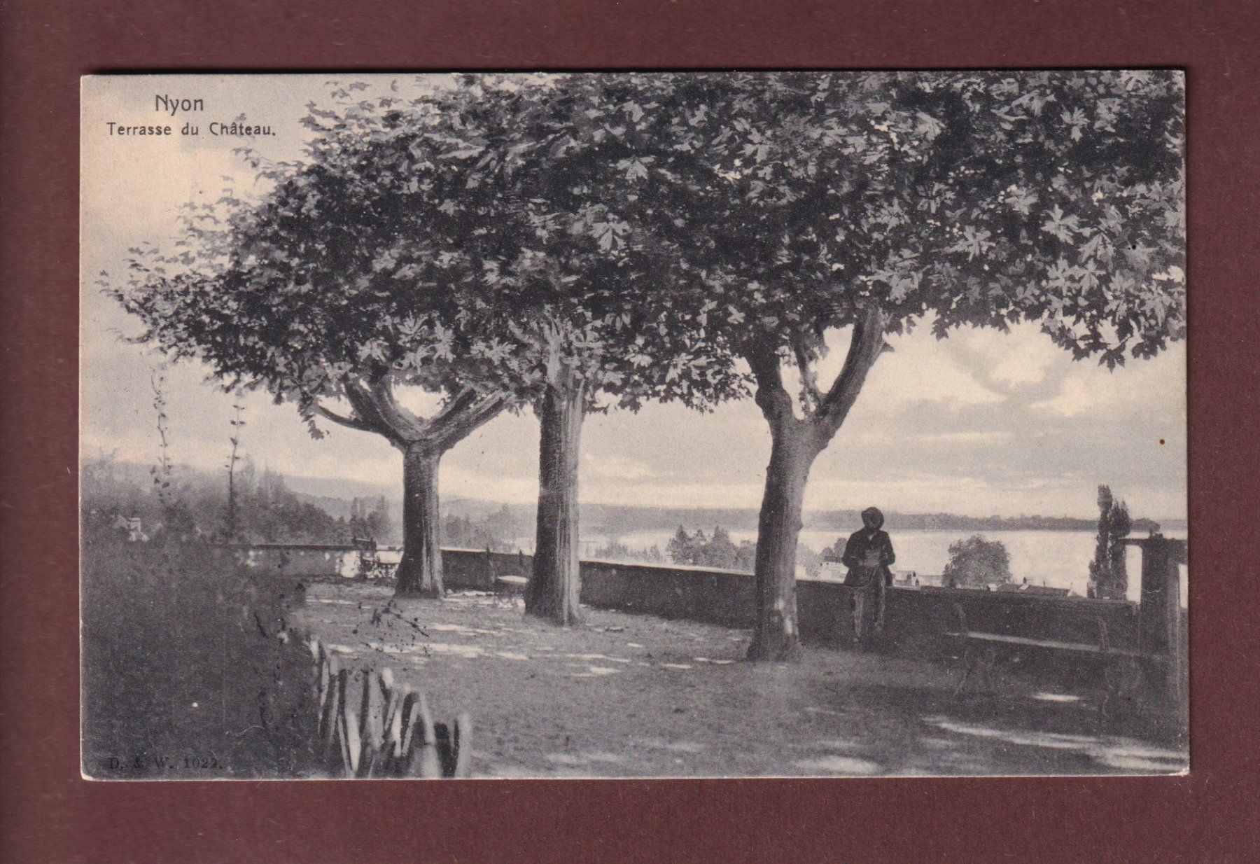 Ansichtskarten: NYON - Terrasse du Château - 1905 – Gebraucht aus Pully von nicecards-shop