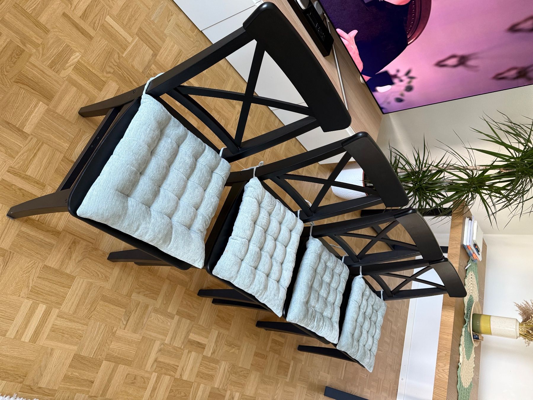 Ikea Stühle: Set 4 sedie nere con cuscini colore verde e beige – Gebraucht aus Glattbrugg von flo_j5g9 4