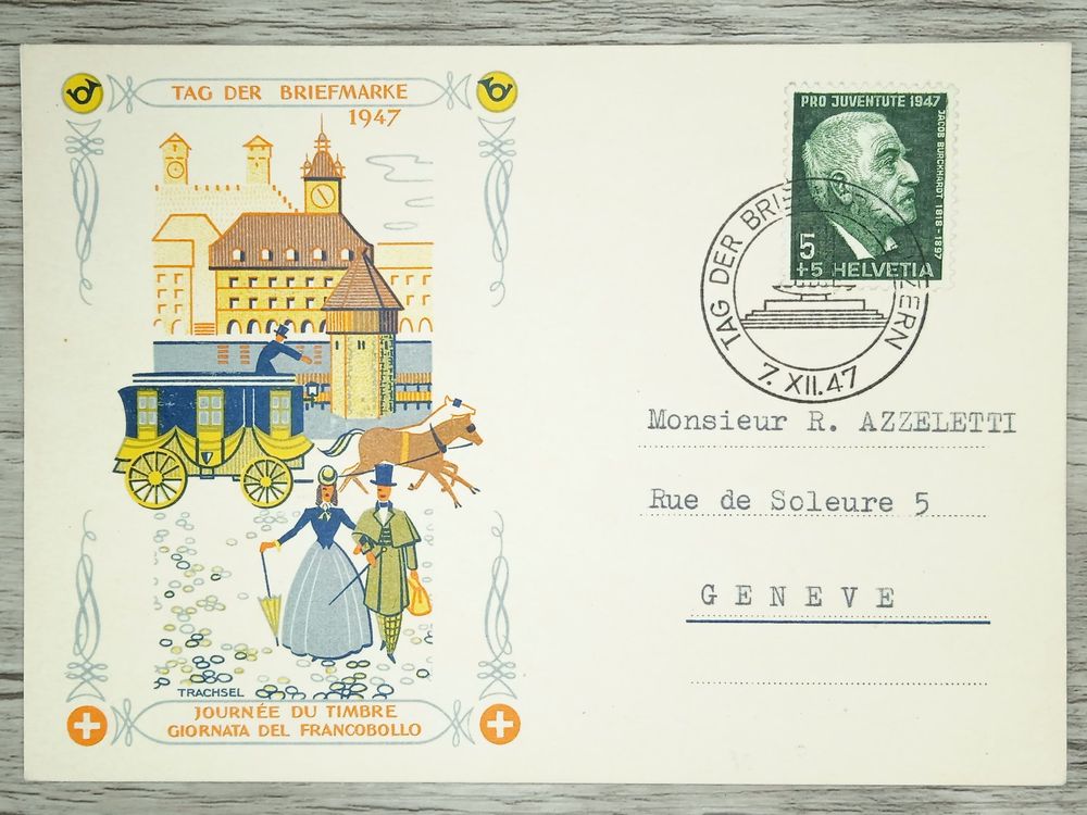 1940-1949 - Carte Locale 1er Jour FRANCE JOURNEE du TIMBRE TOURS 1948