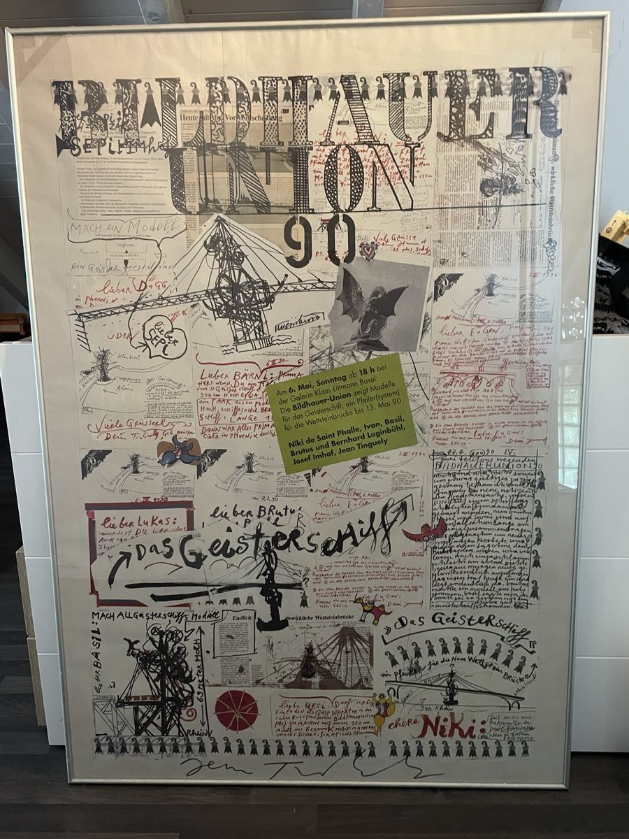 Poster & Bilder: Affiche Bildhauer Union 1990 Jean Tinguely – Gebraucht aus Vallamand von Bricbracbroc82