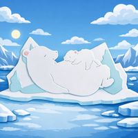 Neues Stanzschablonen-Set Eisbär mit Baby auf Eisscholle