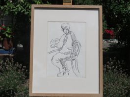 Bruder Eugen Bollin 1939 original Kohlezeichnung