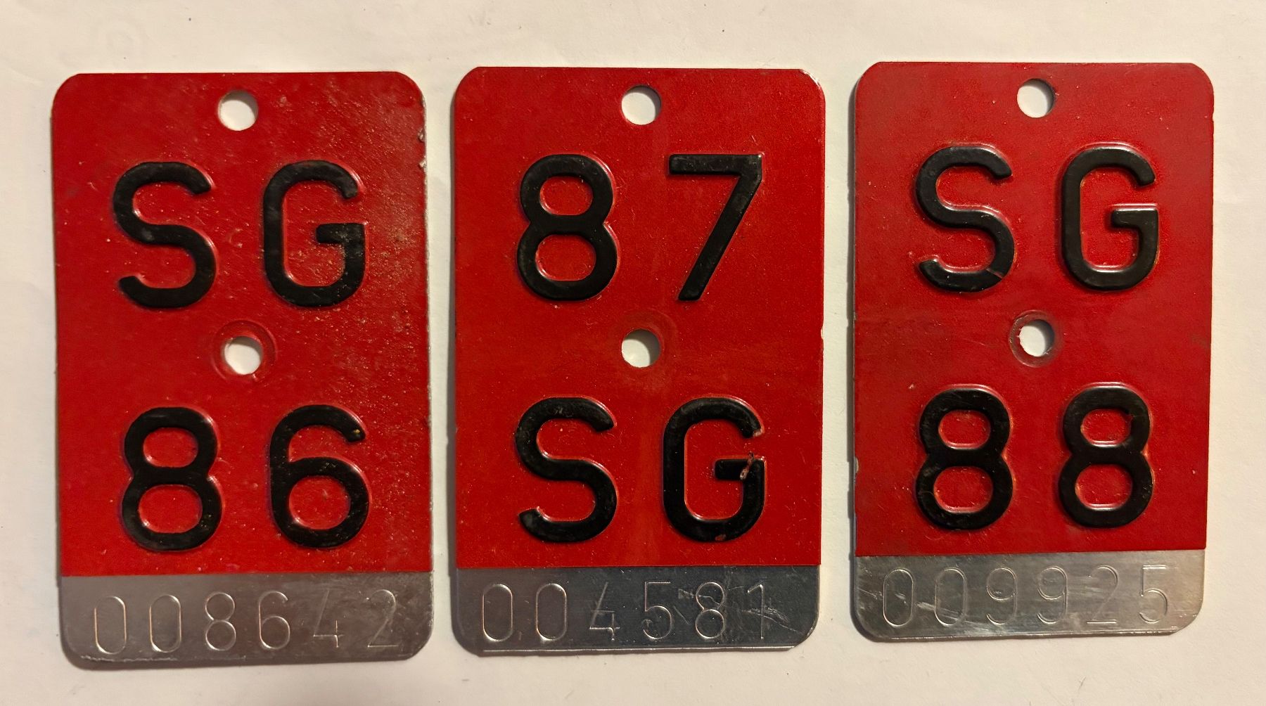 Schilder: Verschiedene Kantonen,Velonummer 1981-1988 – Gebraucht aus Zäziwil von Emlea 8