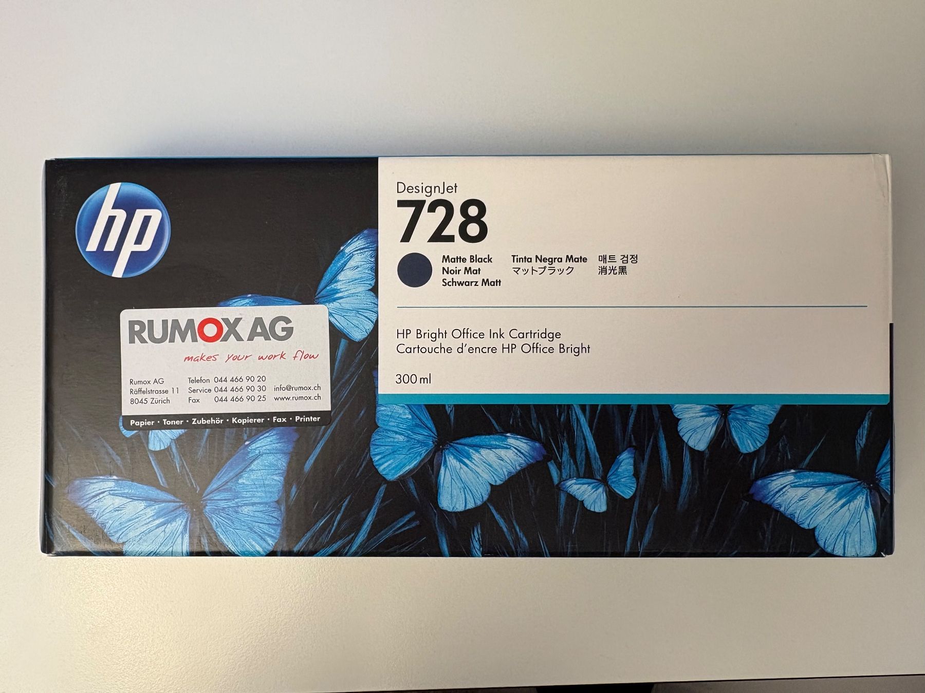 Hewlett Packard Cartucce per stampanti & toner: HP 728 DesignJet Tintenpatrone, Schwarz Matt – Nuovo e nell'imballaggio originale da Zürich venduto da ArchiFundus