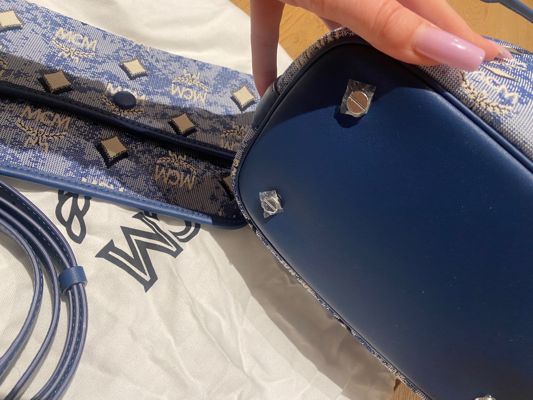 Mcm Taschen: Beutel MCM 💙 DESSAU DRAWSTRING MEDIUM - HANDTASCHE - BLUE – Neu (gemäss Beschreibung) aus Gibswil von Engelsgleich 5