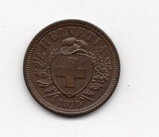 (940) Schweiz, 2 Rappen, 1879, Super, stgl