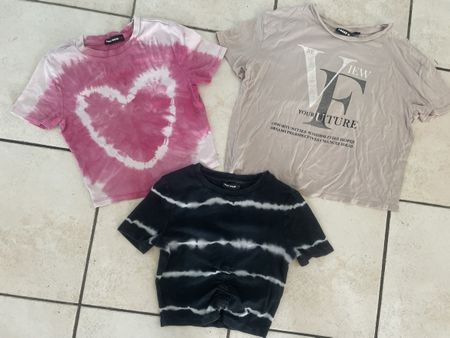 3 Tally Weijl T-Shirts Pink Schwarz Beige Sommer Gr XS/S