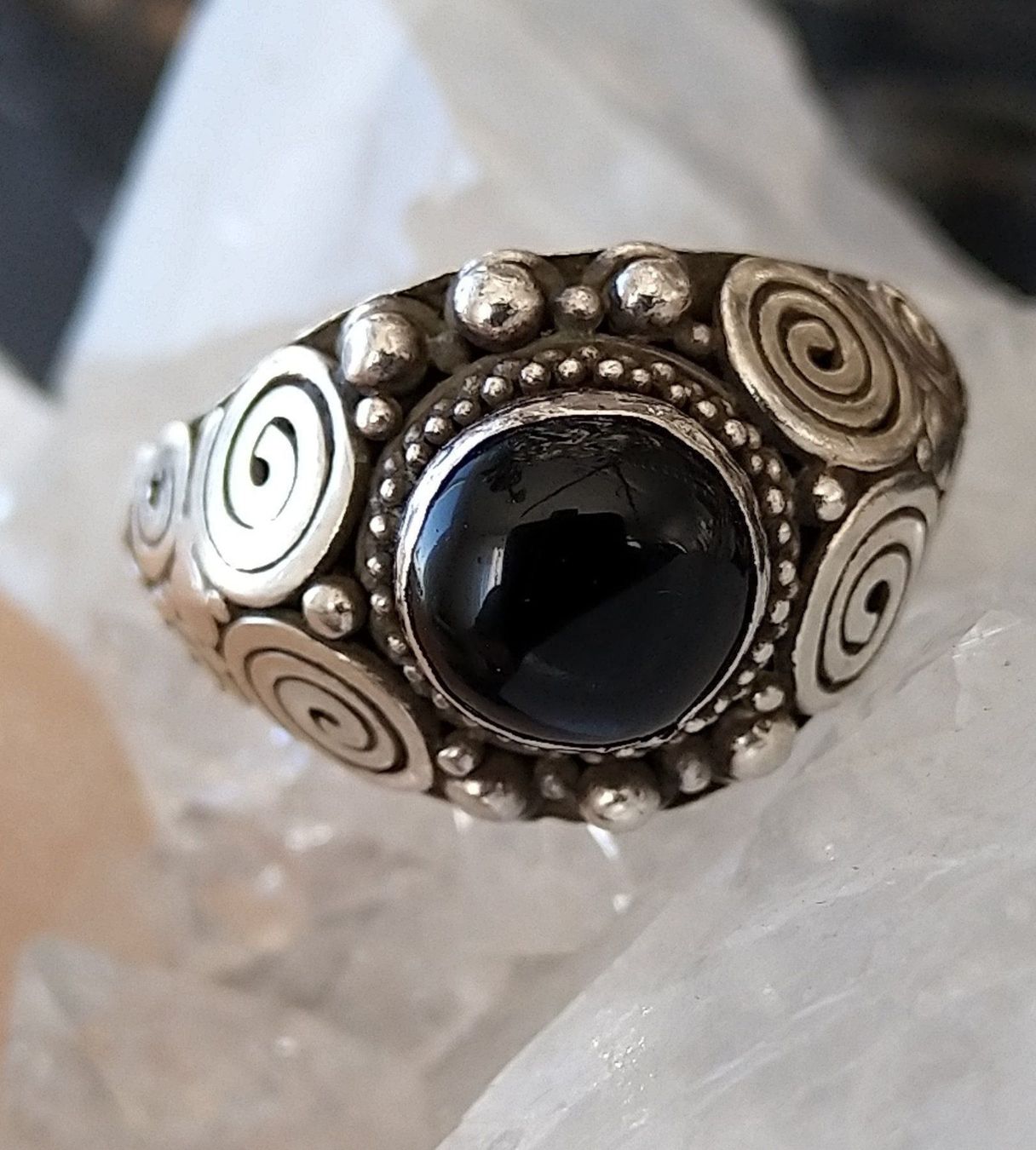 Ringe: RETRO UNIKAT RING MIT ONYX IN 925 SILBER – Gebraucht aus Romanshorn von Glitzer-Paradies 3