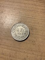 Seltener 2 Schweizer Franken Silber Münze Jahrgang 1963