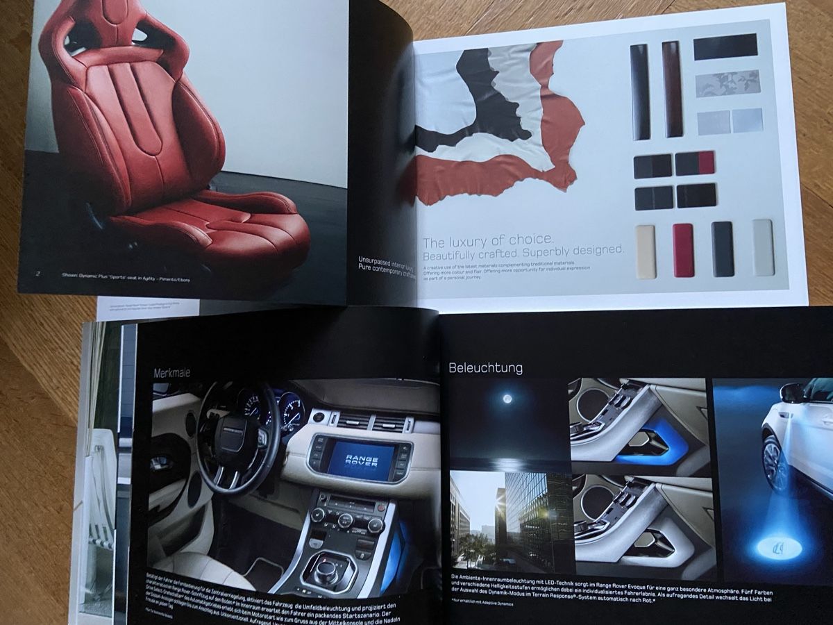 Land Rover Documenti: RANGE ROVER EVOQUE Prospekt-Konvolut 2011 2012 brochure lot – Usato da Langenthal venduto da Andreasdavidk 2
