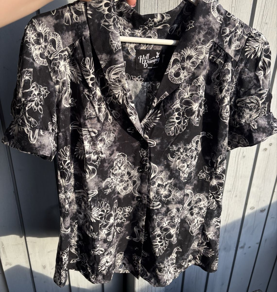 Camicette: Hell Bunny Gothic Kasumi Bluse Grösse S – Nuovo (secondo la descrizione) da Brugg AG venduto da ann_stf7
