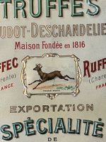 Alte Truffes Blechschild-Reklame, Claudot-Deschandeliers
