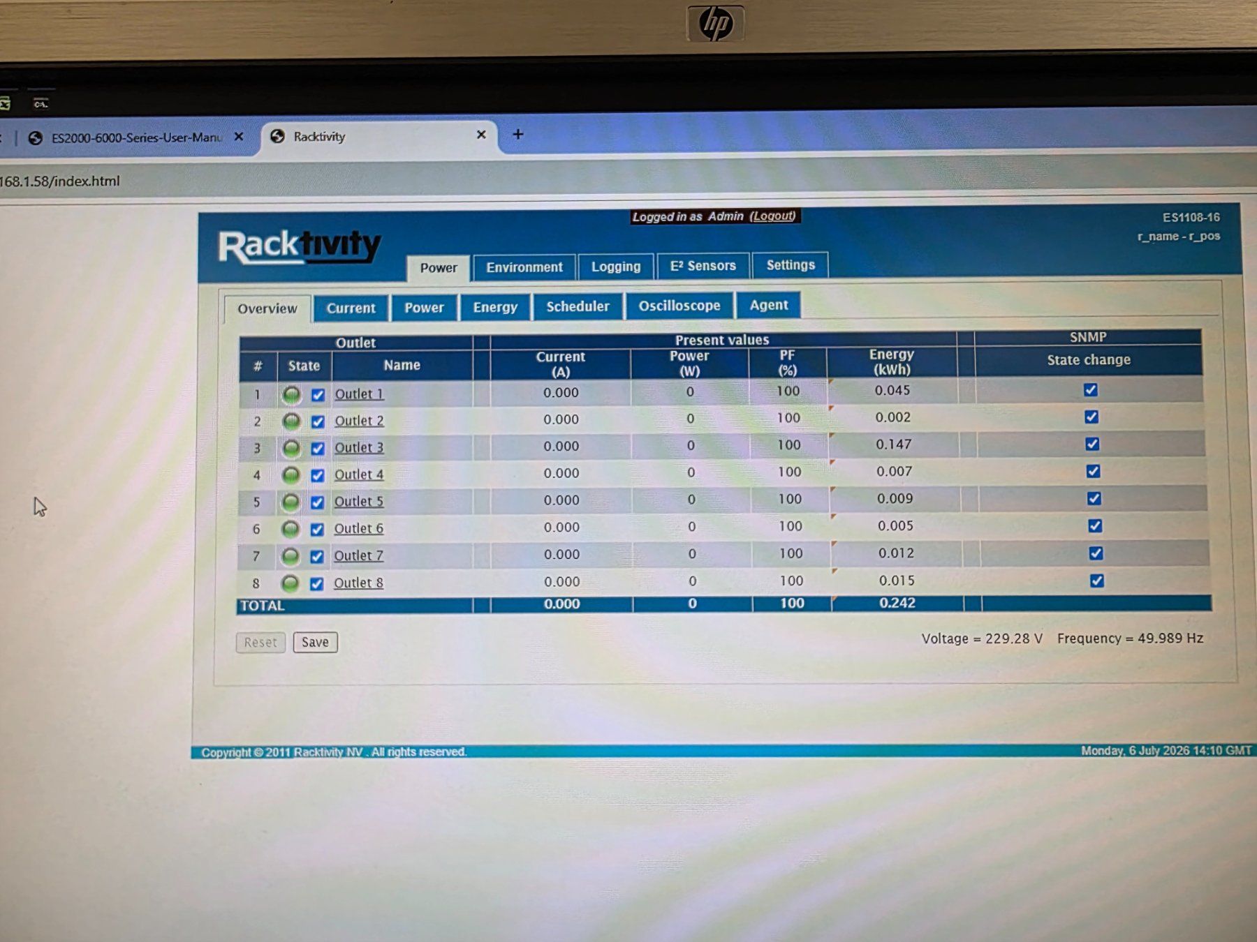 Serveurs: Racktivity Energy Switch ES1108-16 – D'occasion à Zürich par 2JamMusic 2