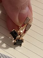 Boucles d’oreilles plaquées pierres zircon noire neuves