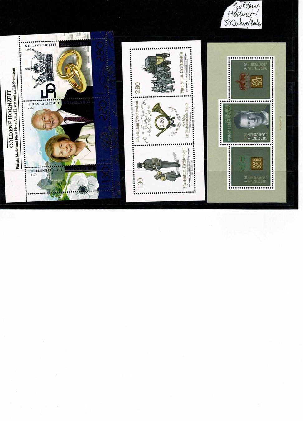 Alle Briefmarken: Goldene Hochzeit,50.Geb.,Balzers ** – Neu und originalverpackt aus Lausanne von Whorvath