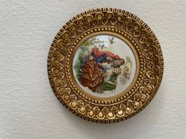 Antikes Wandbild im Goldrahmen