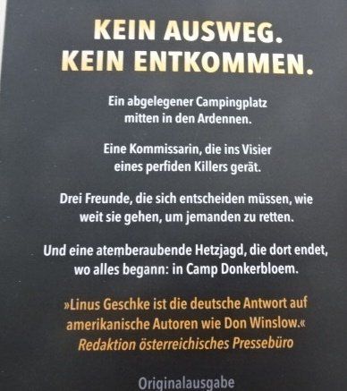 Bücher: Das Camp Thriller von Linus Geschke – Gebraucht aus Wetzikon ZH von strubeli024 1