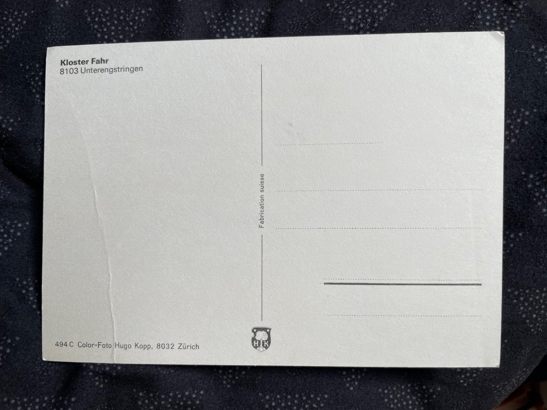 Ansichtskarten: AK von Kloster Fahr / Unterengstringen – Gebraucht aus Rümlang von  2