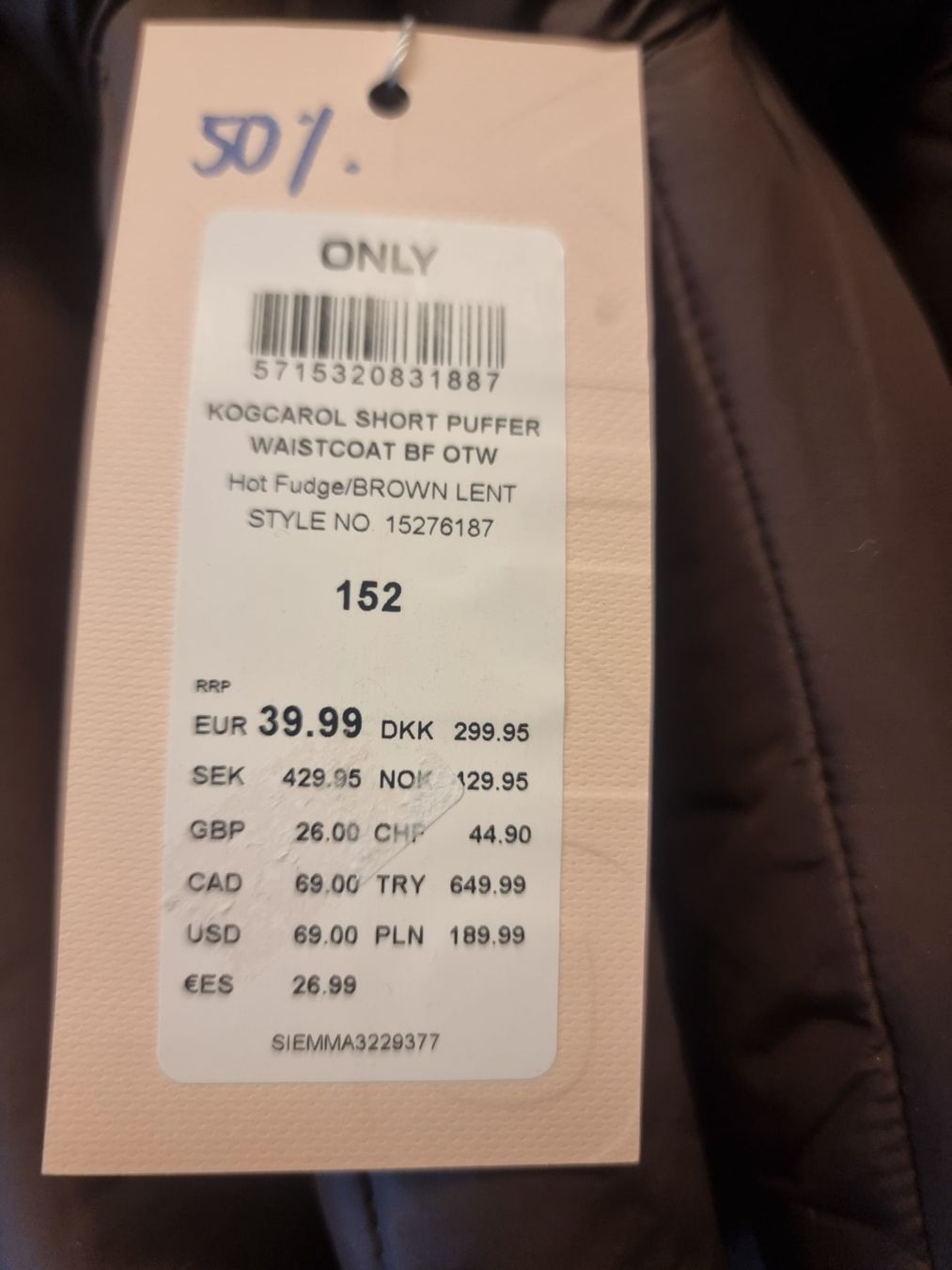 Only Altro abbigliamento per bambino: Kinder Steppweste braun Neu Only Kids – Nuovo e nell'imballaggio originale da Gunzwil venduto da daryl090496 3
