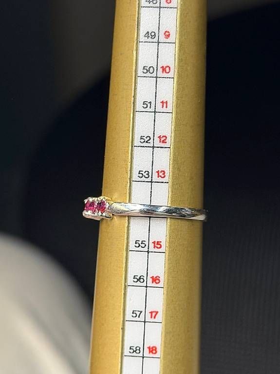 Anelli: Bague en or blanc 10K avec rubis naturels – Usato da Genève venduto da aa6_w8ml 4