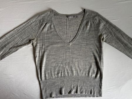 Merino Wollpullover Grau, Gr. L - Top Zustand!