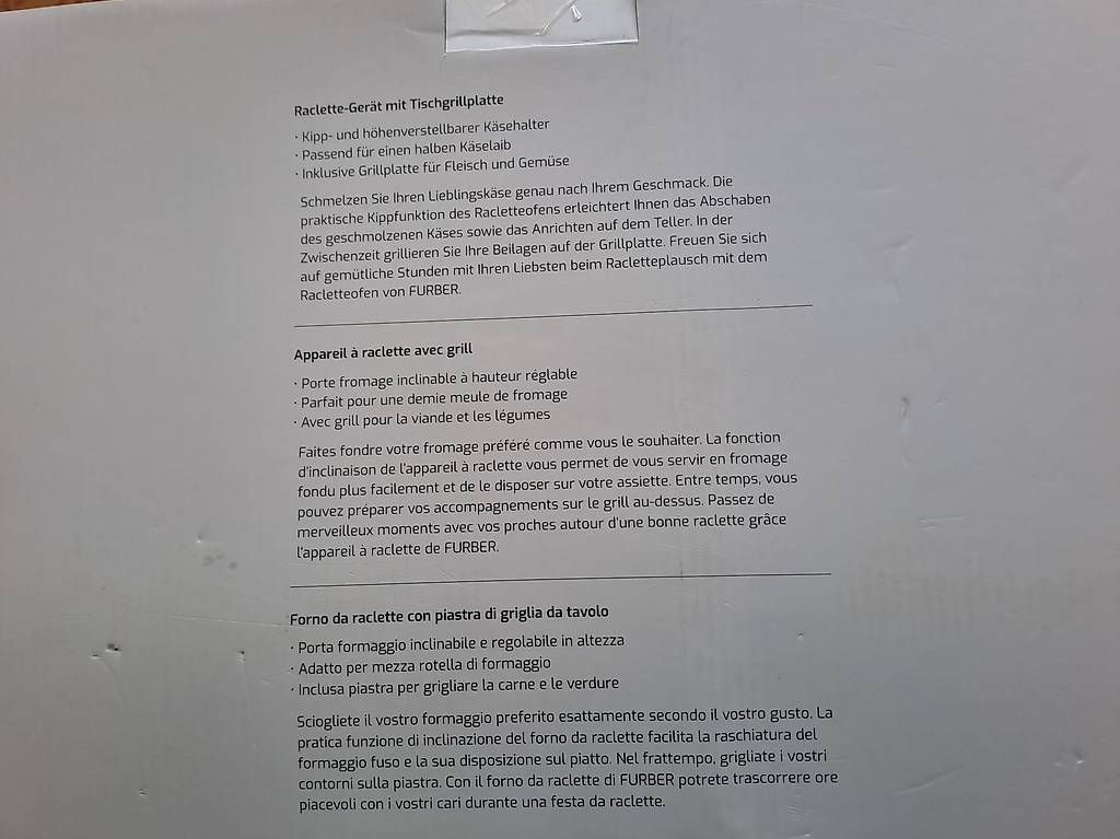 Elettrodomestici da cucina: Raclett-Gerät  Marke Furber – Usato da Balterswil venduto da jotaba2 1