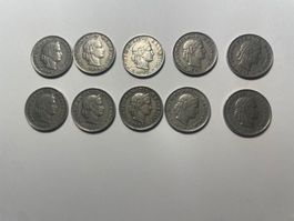Lot de 10x 20 Centime Suisse (1939-1947) - Période WWII