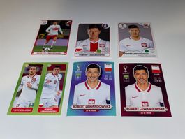 6er Steicker-Set - Lewandowski - 🇵🇱 Polen - EM & WM