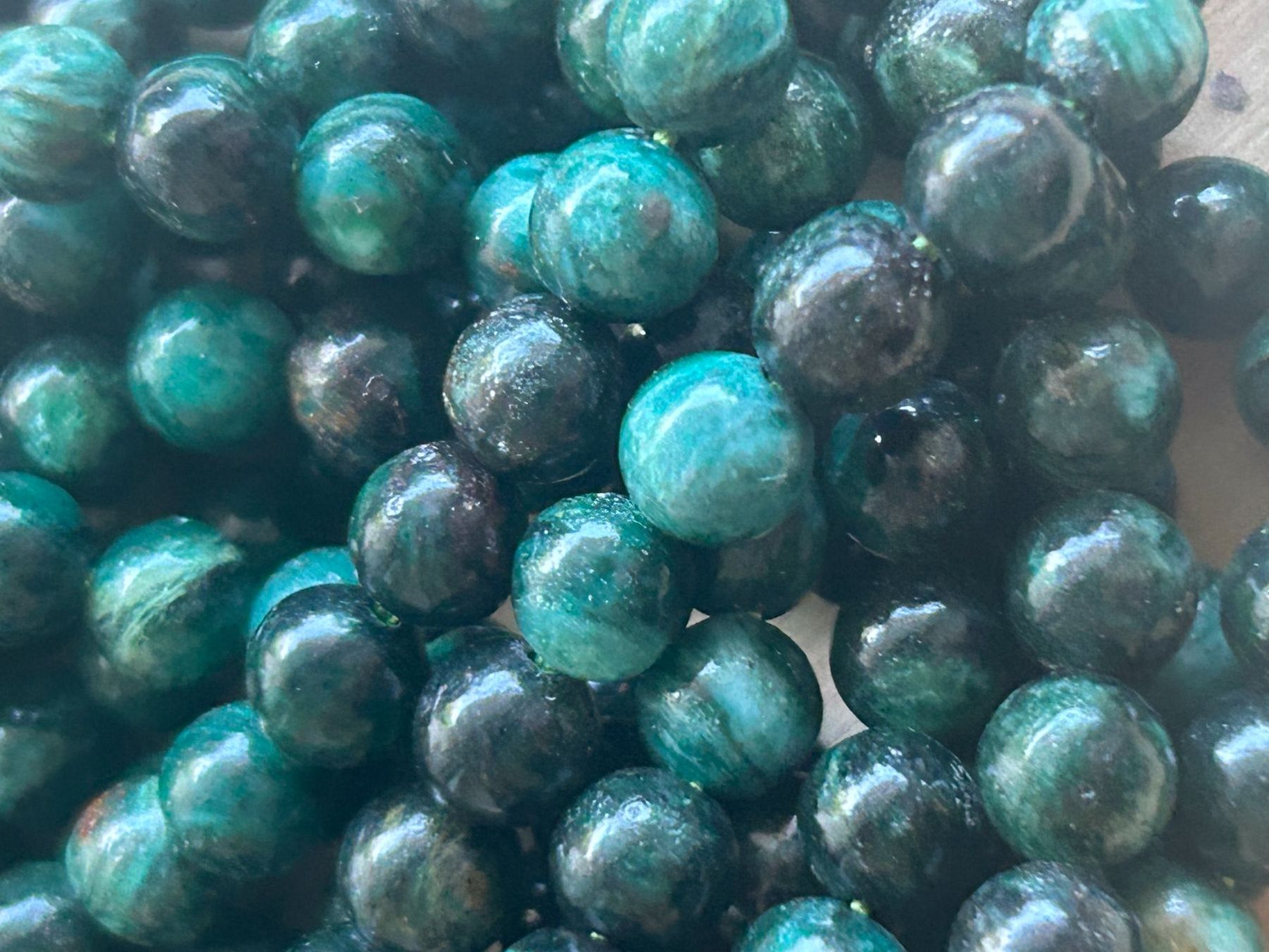 Minerali & Pietre curative: Strang echte Emerald beads 6 mm – Nuovo e nell'imballaggio originale da Niederrohrdorf venduto da Ytobi 2