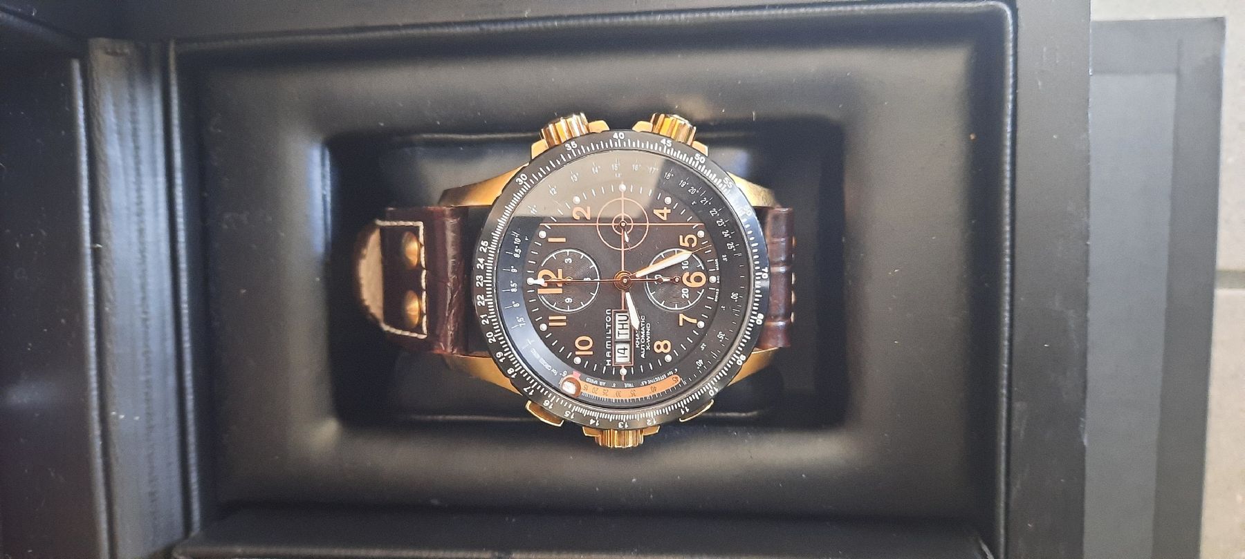 Hamilton Orologi: Hamilton Khaki Aviation X-Wind Automatic Rose Gold / Schwarz – Usato da Bettlach venduto da FredMarti13