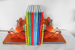 2 x Pauli der Hase Buchstützen Holz, fürs Kinderzimmer