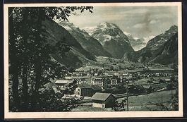 AK Linthal, Teilansicht mit Bergen, 1928