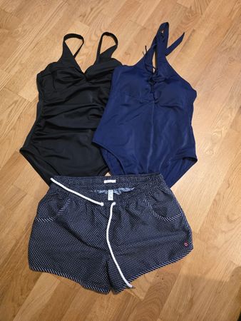 Badeanzug Damen Grösse M dunkelblau und schwarz